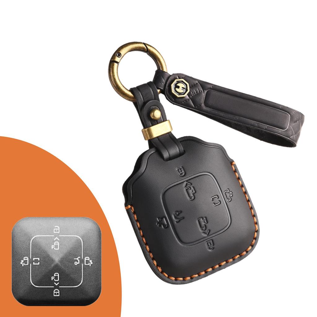 Чехол для ключа из натуральной кожи в ретро-стиле для Zeekr 001/007