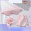3 шт./комплект Маска для сна из имитации шелка, Трехкомпонентный набор, Повязка на волосы, Бандана, Мешочек для рта, Свадебный сувенир, Портативный для хранения на улице, Блокировка света для сна
