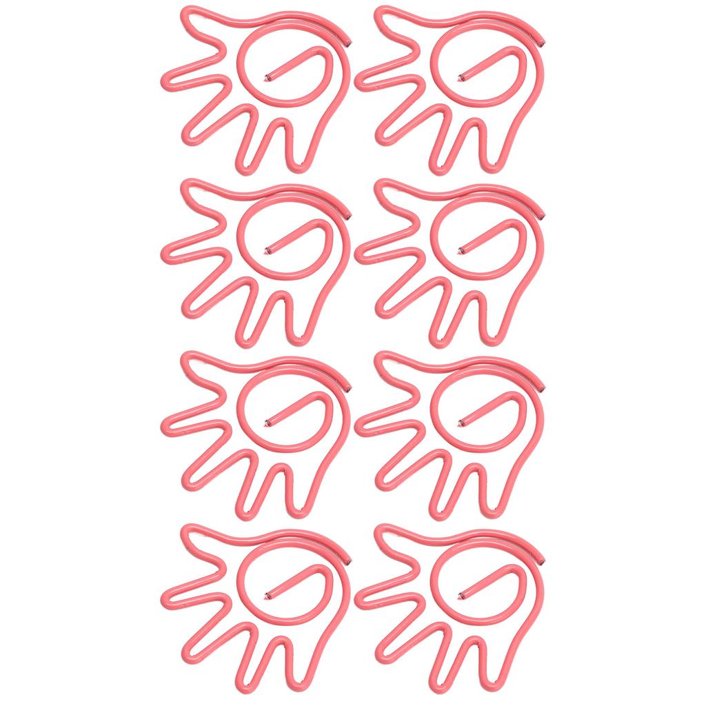 100Pcs Paper Clip Metal Hand Shaped Design Rustproof Paperclip Decoration for School