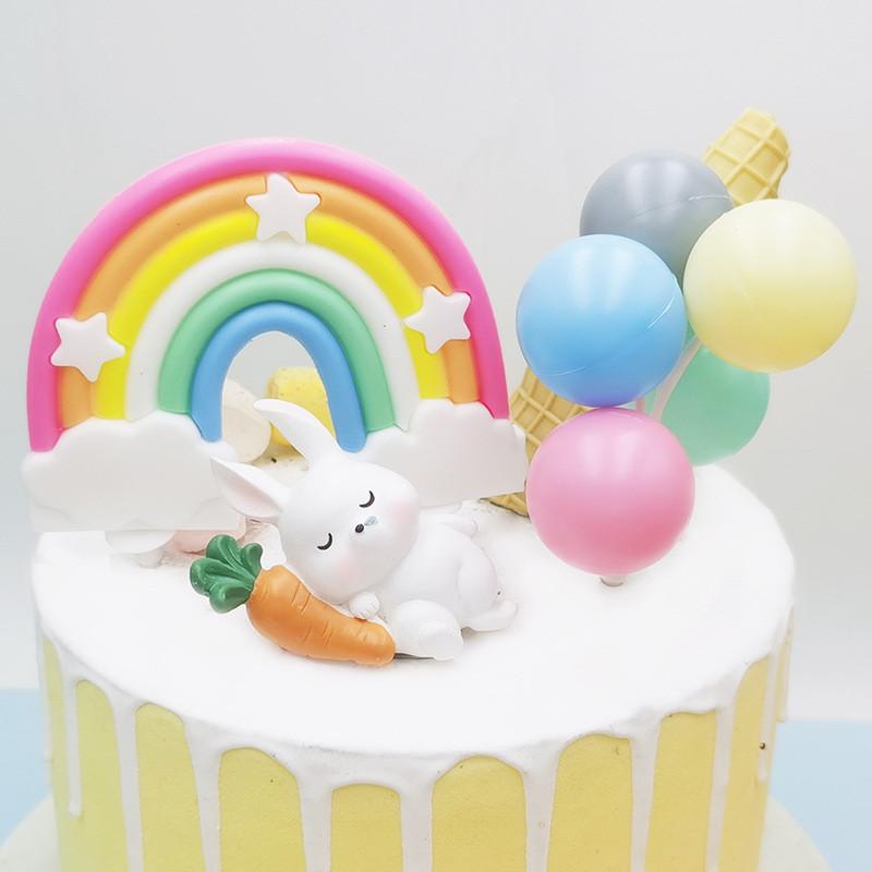 Cartoon Style Resin Sleeping Animals Pig Rabbit Cat Dog Miniatures For Fairy Gardens