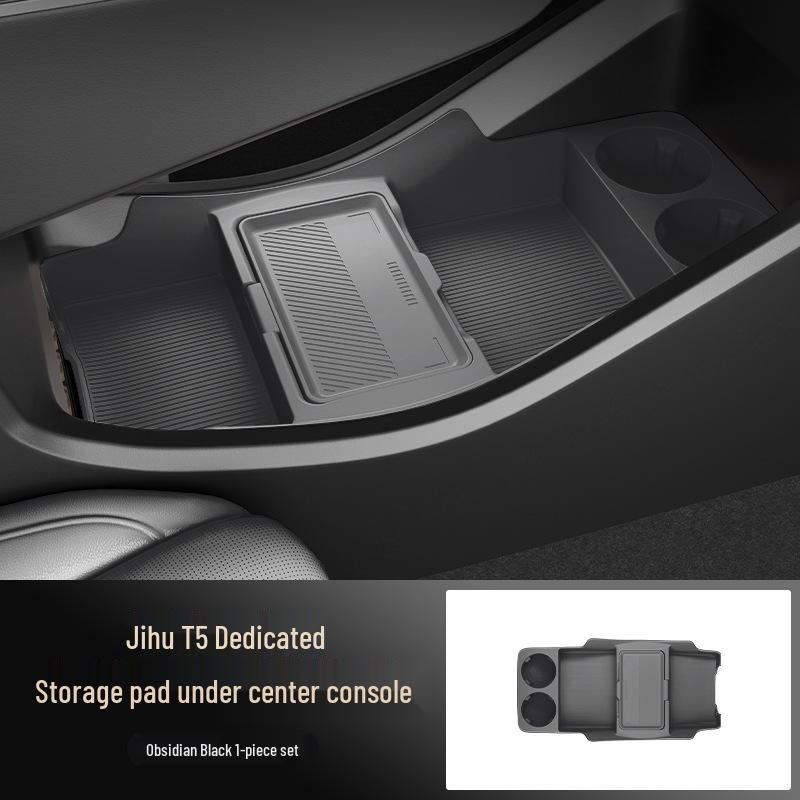 Compatible with 25 Jihu T5 models: Center Console Lower Storage Box & Organizer for Car Interior Modification