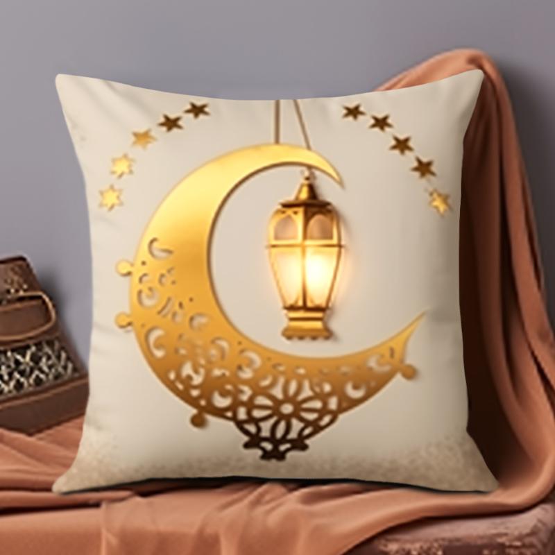 1PC Double Sides Printed Ramadan Themed Throw Pillow Covers (17.7"*17.7") Traditional Home Decor Room Bed Sofa Chair Cushion Covers No Pillow Core