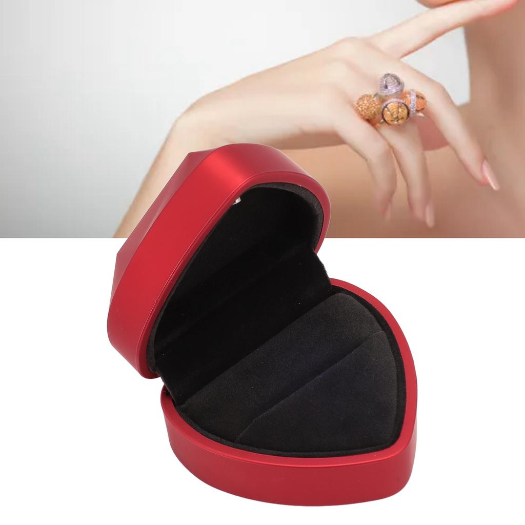 Box LED Heart Shaped Box Waterproof Exquisite Case Romantic Decorative Jewellry Display Box for Proposal Engagement Wedding