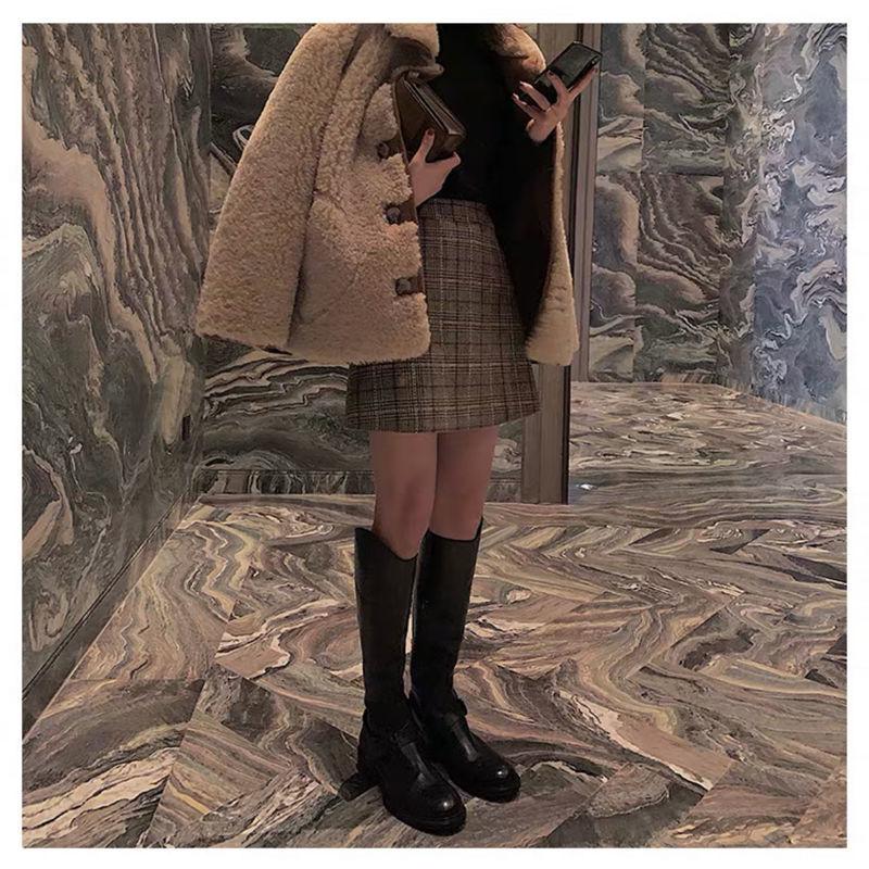 Skirts Women Plaid Slim Korean Style Casual All-match High Waisted Spring-autumn Comfortable Student Club Female Harajuku