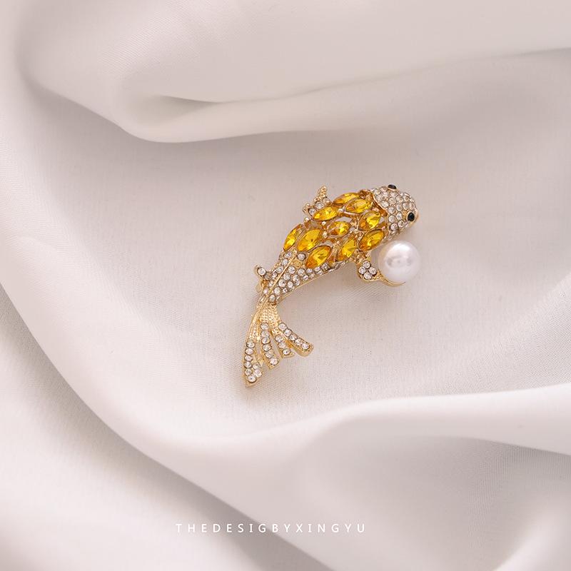 Элегантная брошь в виде золотого жемчужного колоса: Универсальный, Высококлассный Аксессуар для Женщин