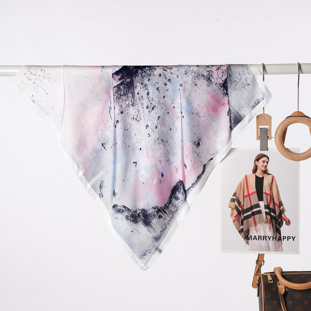 Женский квадратный шарф S 70см Модный шейный платок для сочетания с рубашкой Подарок маме