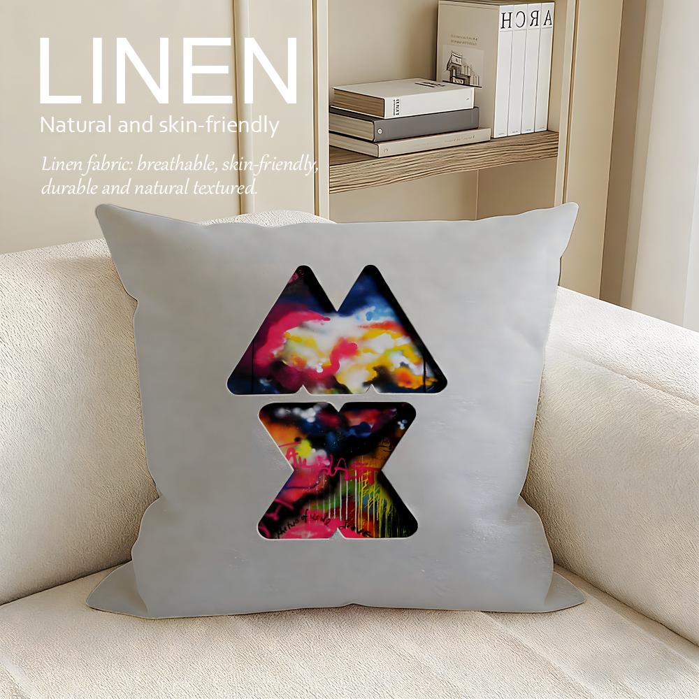 Music Coldplay Cushion Cover Pillowcase Set Pcs x x Breathable Washable Sofa Cushion Cover