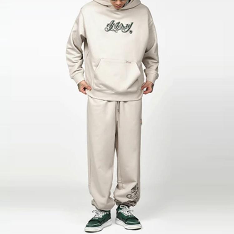 Li-Ning Lining Badfive Sports Basketball Series Sichuan Print Hoodie Pullover Unisex Tops Yellow Gray AWDRH61-4
