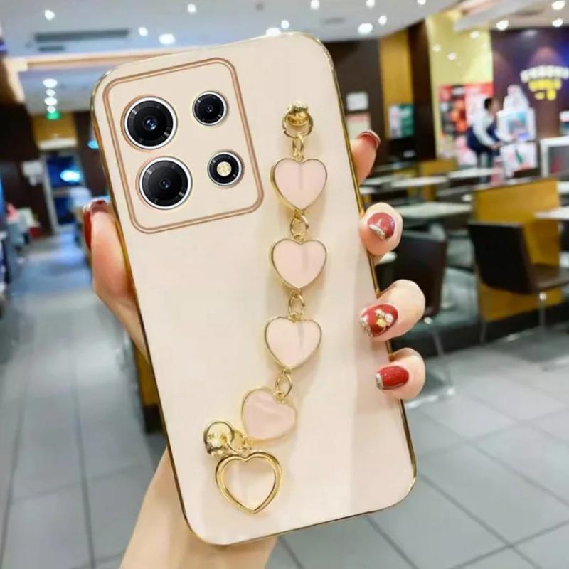 Модный чехол для телефона с цепочкой и браслетом в виде сердца для Redmi Turbo 3, мягкий силиконовый противоударный чехол для Xaiomi Redmi Turbo 3