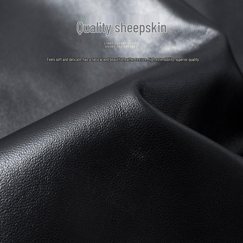 Futing Мужская зимняя кожаная куртка из овчины и гусиного пуха со стойкой