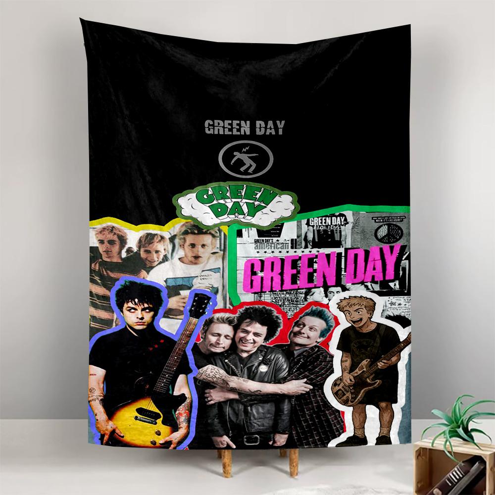Tapestry Green Day Band Cartoon Photo Sticker Collage Poster Wall Art for Bedroom