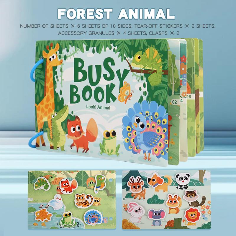 Montessori Baby Busy Book My First Quiet Book Paste Early Learning Education Toy Children Toy Matching Game for Babies