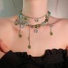 Long Tassel Butterfly Pendant Necklace Y 2 K Rhinestone Butterfly Necklace  Collarbone Chain
