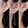 2022 Trend Korean Long Wire Tassel Thread Chain Climb Star Heart Beads Pendants Dangle Drop Earrings Straight Hanging Earings
