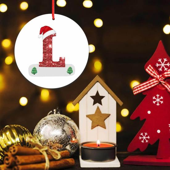 Рождественский кулон, креативное индивидуальное подвесное украшение с алфавитом для праздничного украшения рождественской елки