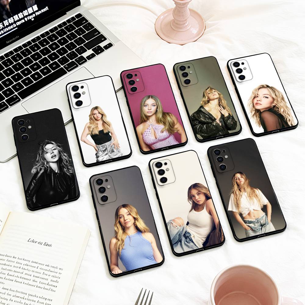 S-Sydney S-Sweeney Phone Case For Samsung S 25,24,23,22,30,21,10,9,Ultra,Plus,Lite,FE,4,5 G Soft Black Case