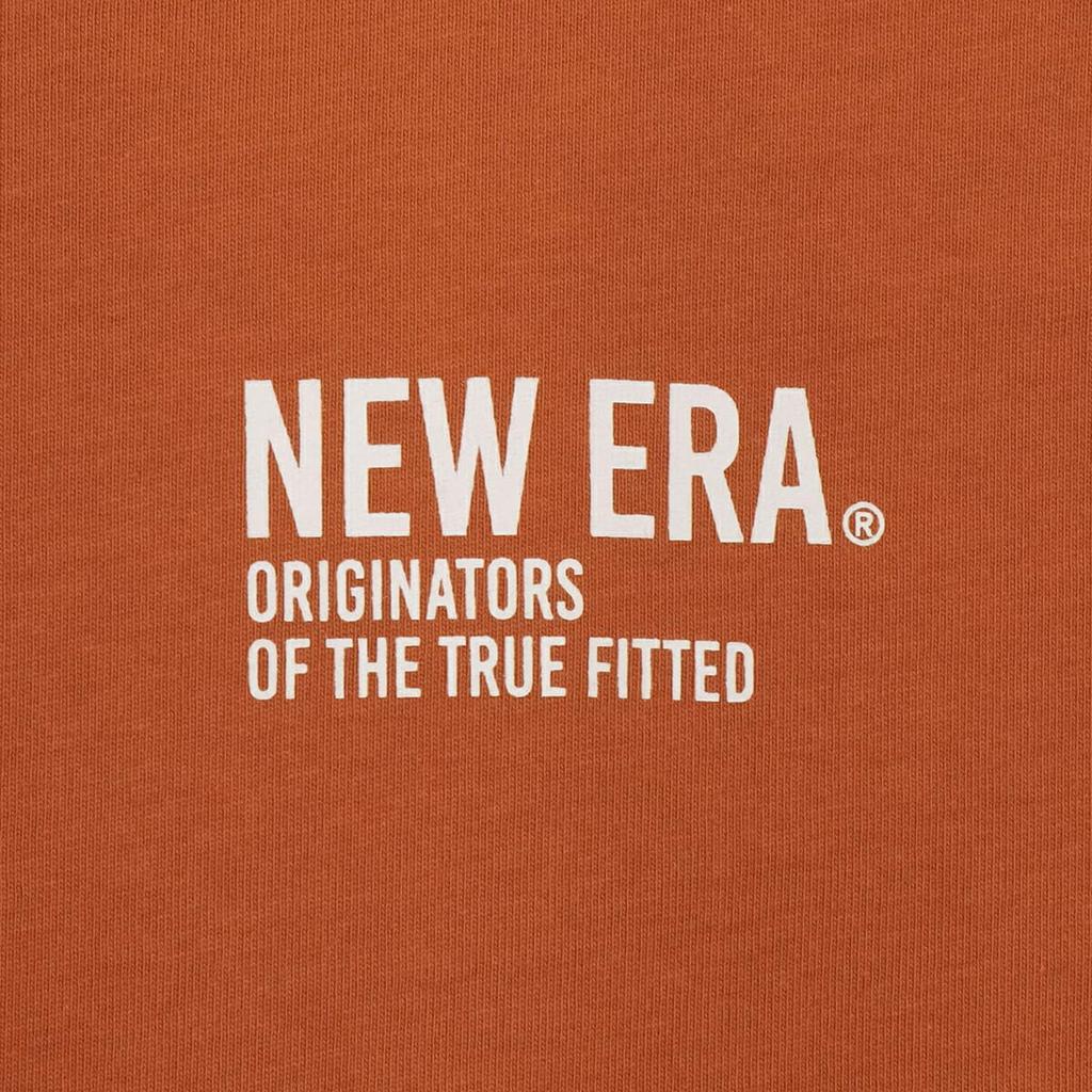 NEW ERA Short Sleeve Oversized Cotton Tee Typography Rust Orange S