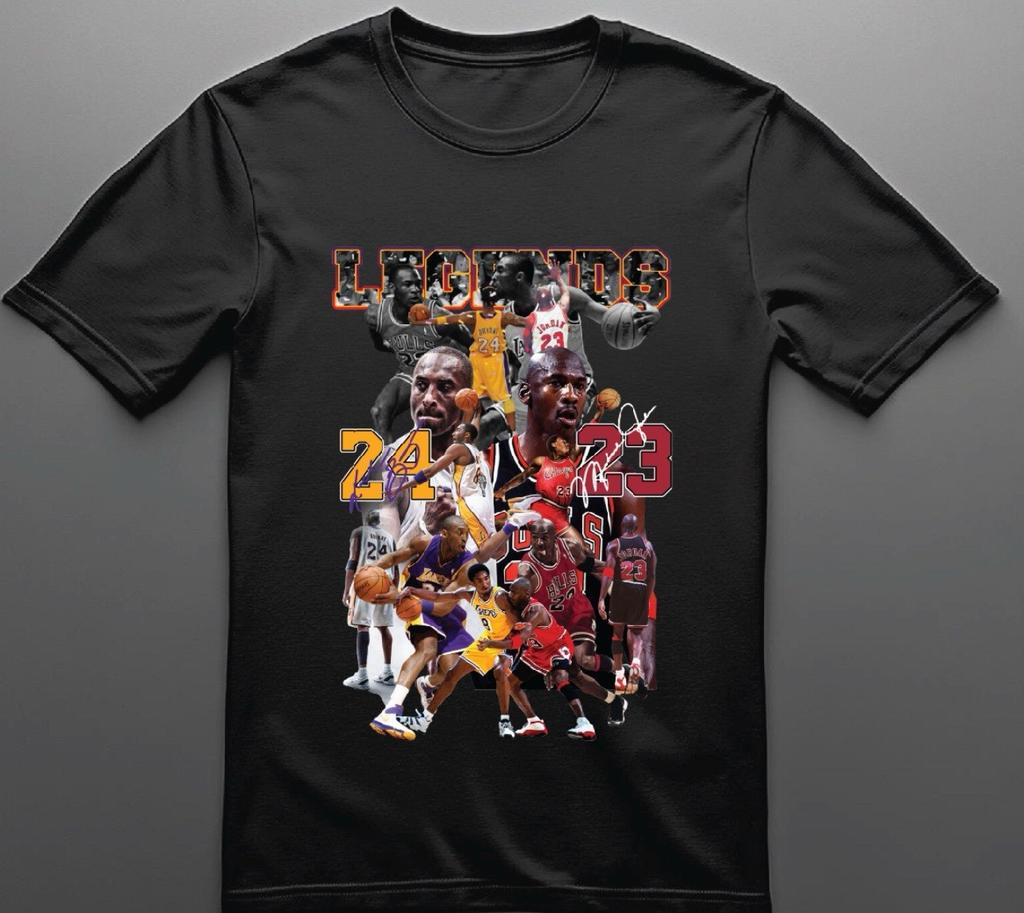 Kobe Bryant x MJ Legends Men's T-shirt Unisex Black Tee