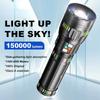 COBA Ultra Powerful LED Spotlight Long Range Flashlight Fluorescent Absorbing Film Luminous Zoom Flashlight Camping Emergency