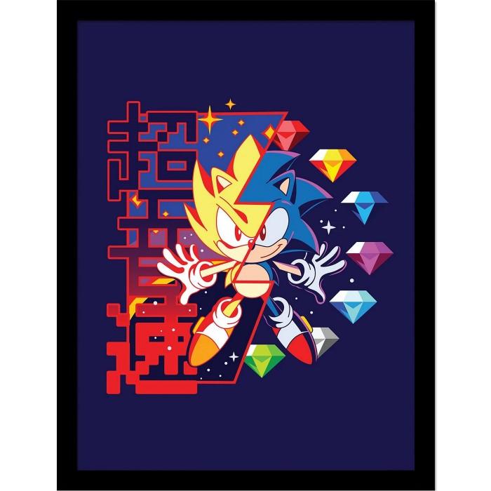 Sonic The Hedgehog Плакат в ромбовидной рамке