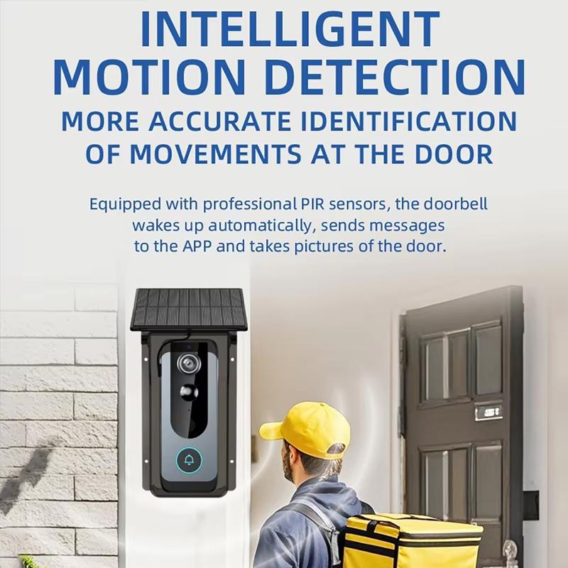Водонепроницаемый беспроводной уличный дверной звонок IP65 с солнечным козырьком от дождя, камера, цифровой глазок для двери Tuya Eye, видеодомофон для умного дома