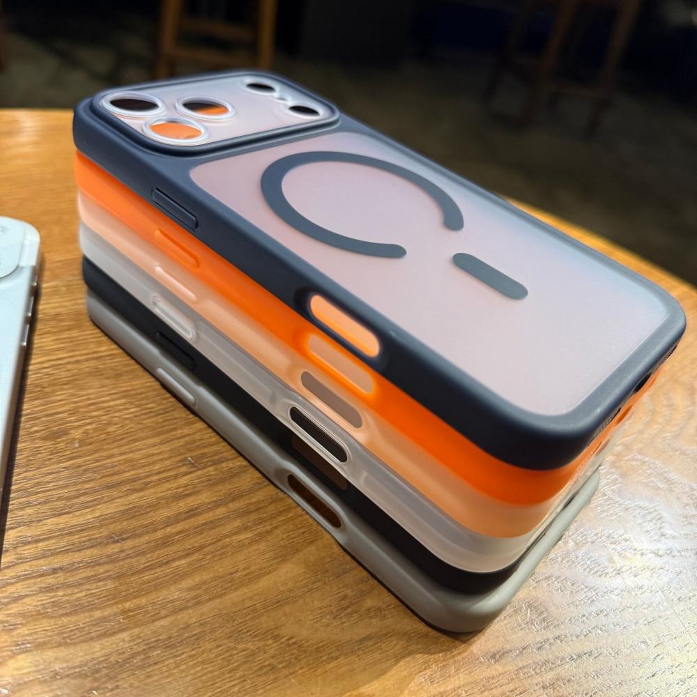 Матовый прозрачный чехол для беспроводной зарядки Magsafe для iPhone 17 Air 16 15 14 13 Pro Max, съемная защита объектива камеры, противоударный чехол