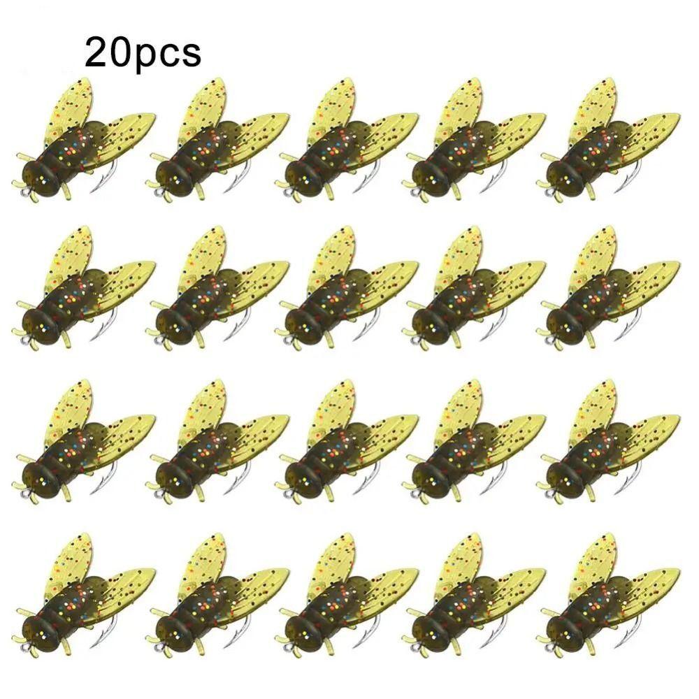 20PCS Spinner Swim Baits Bionic Fly Fishing Bait PVC Flies Fly Fishing Portable Trout Jigs