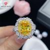 Yellow Fashionable Simple Zircon Ring For Women Ladies Girl Jewelry Party Gift With Oval Flower Shape Stone Wedding Party Gift