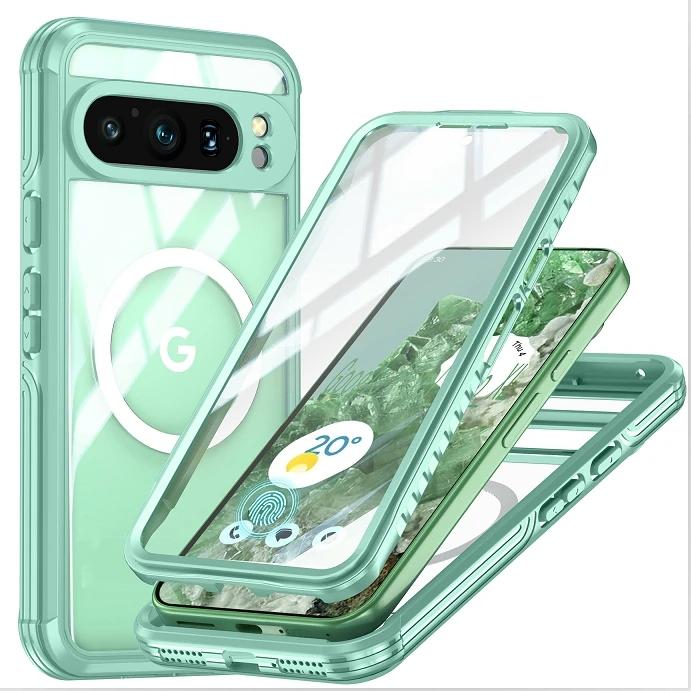 Магнитная зарядка Водонепроницаемый чехол IP68 для Google Pixel 9 Pro Google Pixel 8Pro Ударопрочный Защита от падений Чехол Дайвинг Плавание Открытый спорт