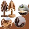 1PC Wooden Trivets for Hot Dishes Folding Tree Shape Black Walnut Table Mat Holders Heat Insulated Pad Set Coasters for Pots