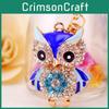 Adorable Cartoon Rhinestone Owl Keychain For Women Cute Animal Metal Keyring