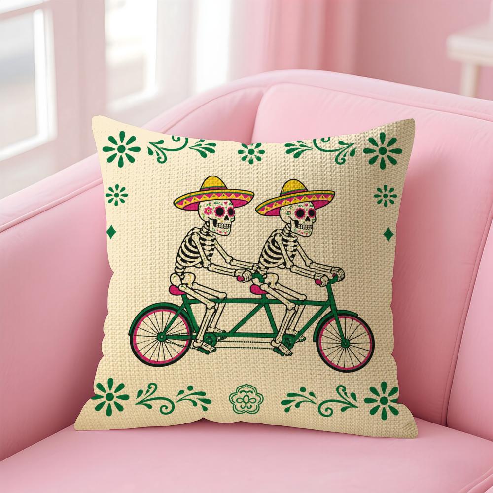 Nordic Boho Sun Leopard Palm Cushion Cover Natural Linen Organic Fabric DoubleSided Printing Sofa Home Decor Gift Pillow Case