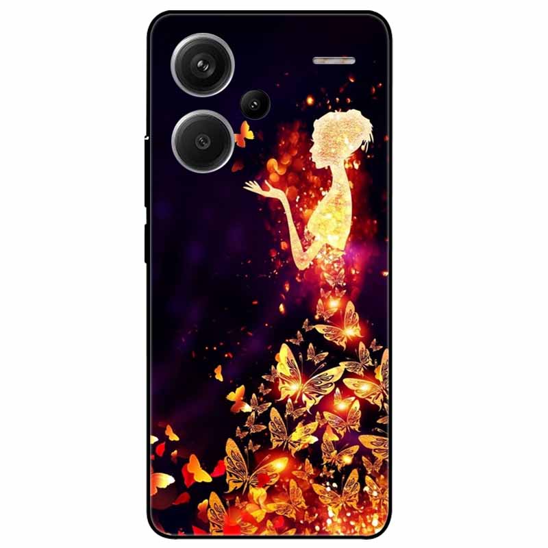 Чехол для Redmi Note 13 Pro Plus 5G Pro+ Мягкий Черный Расписные Кошки ТПУ Funda для Xiaomi Redmi Note 13 Pro 5G Note13 Силиконовый Чехол