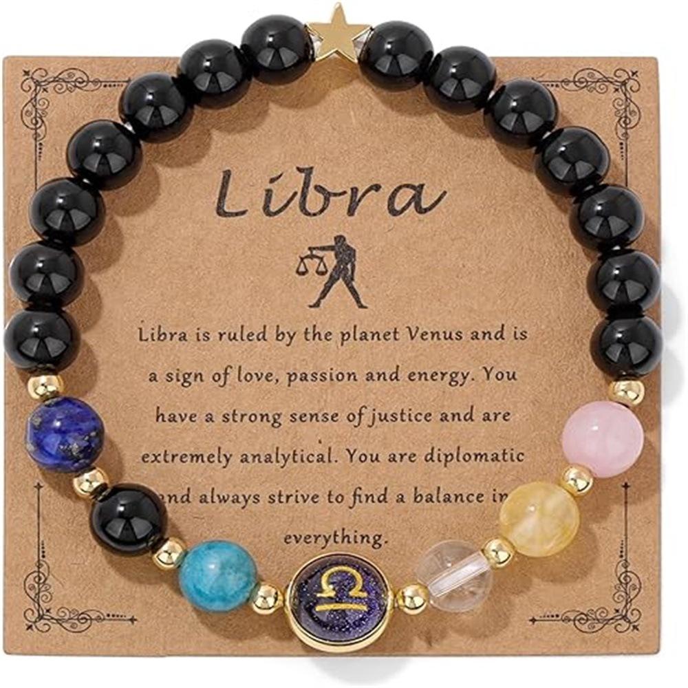 Popular beads, European and American style, twelve constellations, bracelet, fluorite, tiger's eye, beaded crystal bracelet.