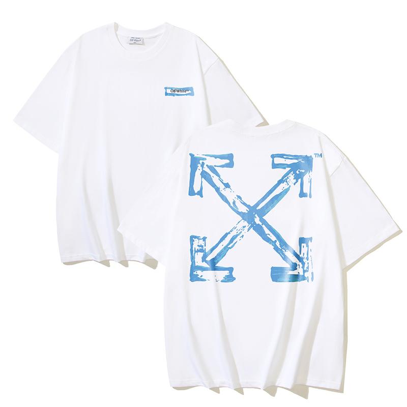 Off-White Летняя новинка 2026 года, футболка с коротким рукавом с принтом в виде букв, граффити и стрелок для мужчин и женщин