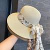 Соломенные шляпы с цветочным принтом и бантом, элегантные однотонные солнцезащитные шляпы, складные дышащие дорожные пляжные шляпы для женщин и девочек, летние уличные шляпы