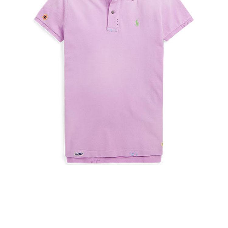Polo Ralph Lauren Solid Slim Fit Хлопок Пике Поло Рубашка Женские топы Розовый WMPOKNINCU20749-500