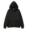 Autumn  Winter Unisex Zipper Sweatshirt Cardigan Hooded Sweatshirt Solid Color Blank Sportswear Top