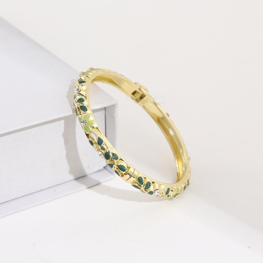 Colorful Enamel Bangle Vintage Flower Enamel Bangle Cloisonne Bracelet Party Jewelry