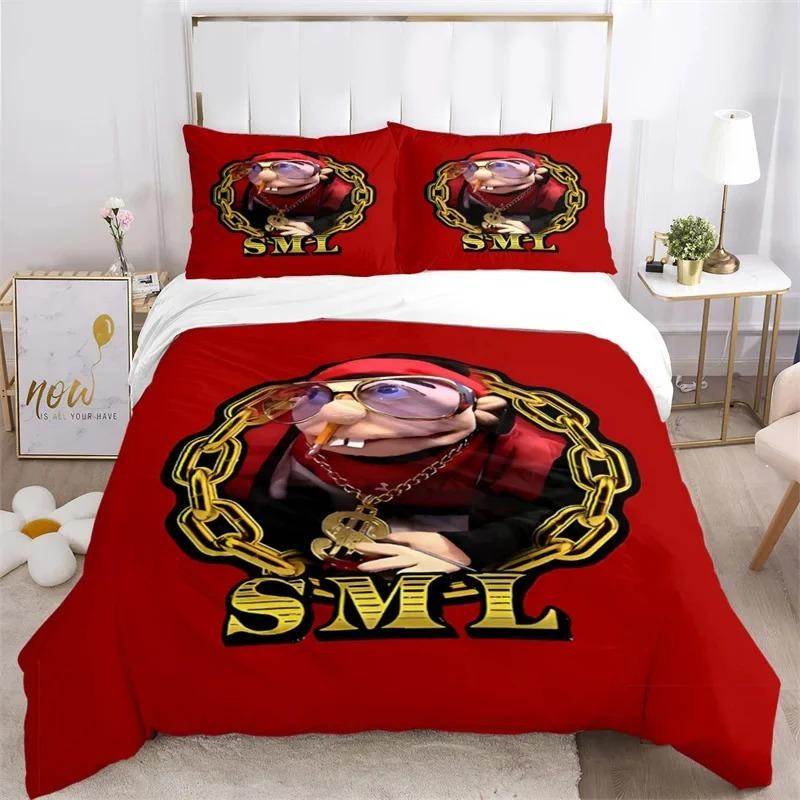 3D-принт с рисунком SML Jeffy Комплект постельного белья, пододеяльник, одеяло, комплект постельного белья, наволочка, размер King Queen Twin для мальчиков и девочек для взрослых