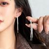 Элегантные серебряные клипсы-серьги с бахромой для женщин - Без проколов, Высококачественный дизайн на каждый день
