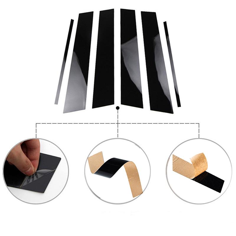 6 шт., стойки для оконных стоек автомобиля, наклейки на обшивку двери, наклейки, пригодные для VW Golf MK6 2009-2012, внешние аксессуары