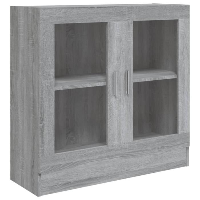VidaXL Armoire à vitrine Sonoma gris 82,5x30,5x80 cm Bois d'ingénierie 815616