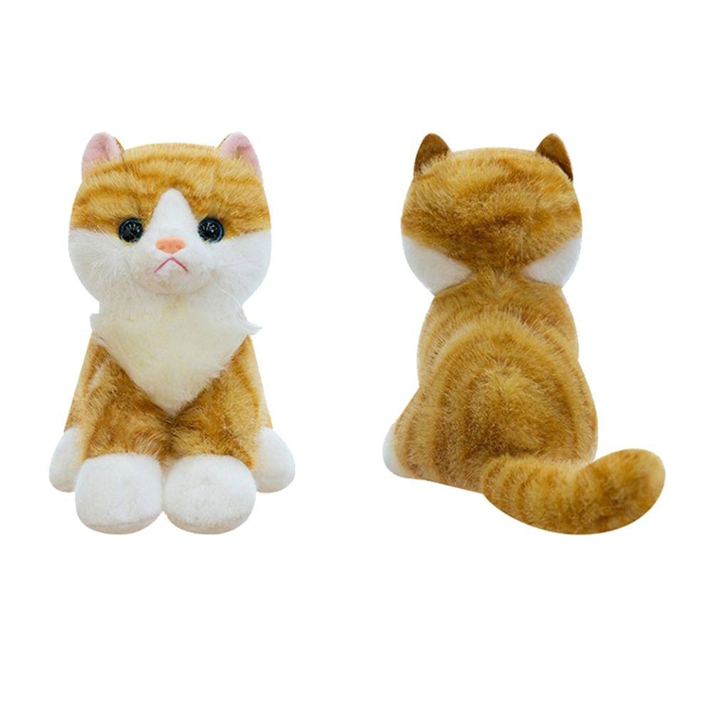 Meow Sound Effect Fluffy Plush Cat Toy Soft Plush Animal Stuffed Toy Simulated Cat Plushie Gift