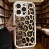 Чехол с леопардовым принтом и золотыми блестками для iPhone 17 16 15 14 13 12 11 Pro Max Plus, Гелевый гибкий защитный, устойчивый к царапинам