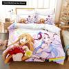 Sword Art Online Bedding Set 3D Anime Print Polyester Quilt Cover Pillowcases Queen King For Kids Gift Anime Duvet Cover Sets
