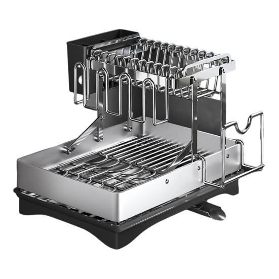 Большая сушилка для посуды с вращающимся на 360 градусов носиком, большой вместимости, устойчивая к ржавчине, расширяемая