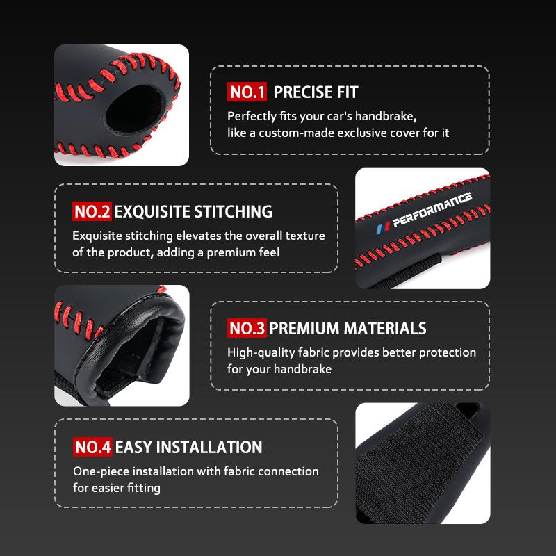Car Leather Handbrake Cover Protective Sleeve Hand Brake Protection For BMW Performance Alpina iX7 X1 X2 M3 M6 X3 X4 X5 X6 E62