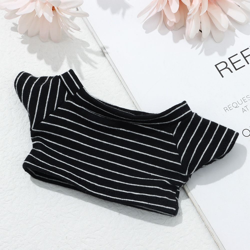 Dressing Game Playing House 20CM Doll T-shirt Stripes Short Sleeve Idol Doll Clothes Cotton Stuffed