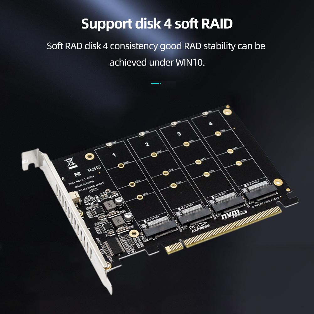 M.2 NVME SSD To PCIe X16 Adapter Card PCIE Split/PCIE RAID Support M.2 PCI-E SSD/M.2 Device NVME For Desktop PC PCI-E M2 Adapter